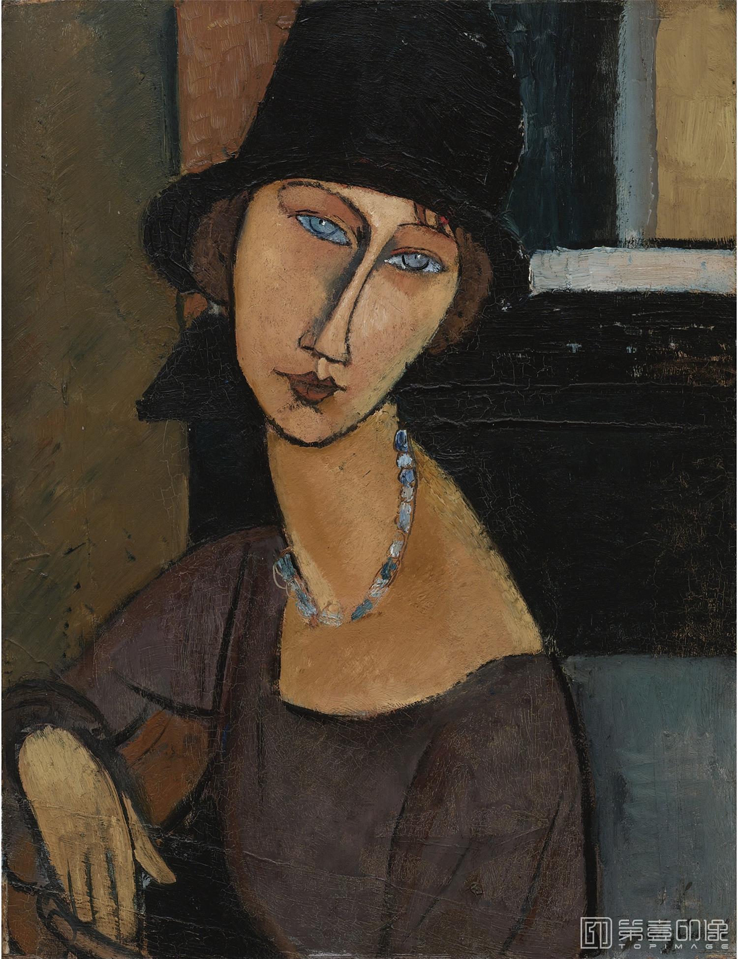 油画-JEANNE HeBUTERNE (AU CHAPEAU)